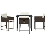 Garden Dining Set 5 pcs Brown Poly Rattan 3380725