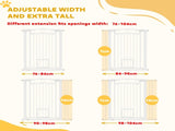 106cm Tall Dog Gate with Cat Door, 7cm and 14cm Extensions, for Stairs, Doorways, 76-104cm Width T3398P376289