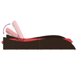 Sun Lounger with Cushion Brown 60x205x73 cm Poly Rattan 368285