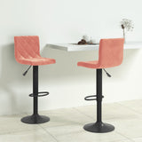 Bar Stools 2 pcs Pink Velvet 333736