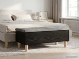 Storage Bench with Cushion Black Oak 82 x 42 x 46 cm 8017743