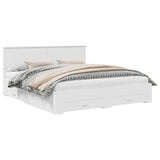 Bed Frame with Headboard White 180 x 200 cm Engineered Wood 3410861