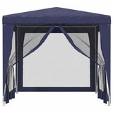 Party Tent with 4 Mesh Sidewalls Blue 2.5x2.5 m HDPE 319222