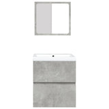 Bathroom Sink Cabinet with Basin and Mirror Concrete Grey 3114174