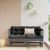 Garden Corner Sofas 2 pcs Grey Solid Wood Pine 825396