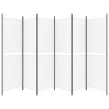6-Panel Room Divider White 300x180 cm Fabric 350222