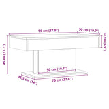 Coffee Table Old Wood 96x50x45 cm Engineered Wood 856546