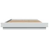 Bed Frame with LED Lights without Mattress White 135x190cm 3281133