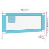 Toddler Safety Bed Rail Blue 160x25 cm Fabric 10212