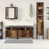 Bathroom Furniture Set with Door 4 pcs Old Wood Engineered Wood 3332596