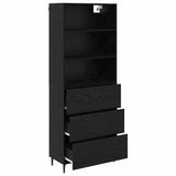 Highboard with Drawer Black Oak 69.5 x 34 x 180 cm 3416072