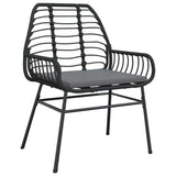 Garden Dining Set 5 pcs Black Poly Rattan 3380858