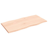 Table Top 100x50x2 cm Untreated Solid Wood Oak Live Edge 363884