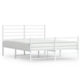 Metal Bed Frame without Mattress with Footboard White 120x200cm 352384