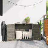 Garden Storage Cabinet Grey 83x45x76 cm Poly Rattan 365545