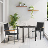 Garden Dining Set 3 pcs Black Powder-coated Steel 3379086