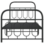 ZNTS Metal Bed Frame without Mattress with Footboard Black 90x190cm 377127