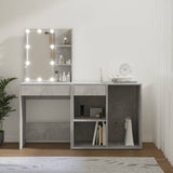 LED Dressing Table with Cabinet Concrete Grey Engineered Wood 3082021