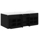 Loft Bed Frame with Cabinet 3 pcs Black Oak Engineered Wood 3423431