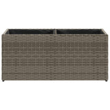 Garden Planter with 2 Pots Grey 72x30x32 cm Poly Rattan 366424