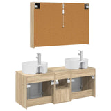 Bathroom Cabinet Set 4 pcs Sonoma Oak Engineered Wood 3406465