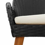 Garden Dining Set with Cushion 7 pcs Black Poly Rattan 3261668