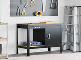 Workbench Black 90 x 49 x 91 cm Engineered Wood and Metal 42020134