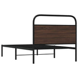 Bed Frame Without Mattress 107x203 cm Brown Oak Engineered Wood 4100303