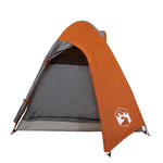 ZNTS Camping Tent Dome 2-Person Grey and Orange Waterproof 94329