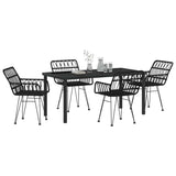 Garden Dining Set 5 pcs Black Powder-Coated Steel 3379187