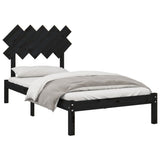 Bed Frame without Mattress Black 100x200 cm Solid Wood 3104862
