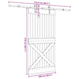 Sliding Door NARVIK Natural and Black 3445394