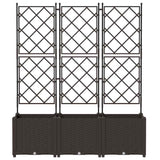 Garden Planter 3 pcs Brown 120 x 40 x 143 cm Plastic 42002817