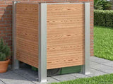 Garbage Bin Fence Brown 85 x 85 x 115 cm Aluminium and WPC 42039183
