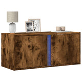 TV Wall Cabinet with LED Lights Smoked Oak 80x31x35 cm 852261