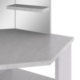 Corner Dressing Table with LED Concrete Grey 111x54x141.5 cm 326535