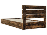 Storage Bed with Drawer Smoked Oak 90 x 190 cm Engineered Wood 3411931