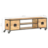 TV Cabinet 130x30x39 cm Solid Mango Wood 286377