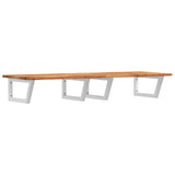 Basin Shelf Wall Mounted Steel and Solid Wood Acacia 3302846