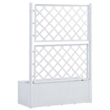 Garden Raised Bed with Trellis and Self Watering System White 313967