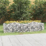 ZNTS Arched Gabion Raised Bed 200x50x50 cm Galvanised Iron 153542