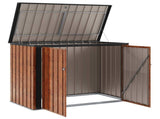 Garden Storage Box Brown 151.5 x 82 x 110.5 cm Steel 42011284