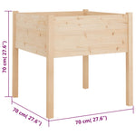 ZNTS Garden Planter 70x70x70 cm Solid Pinewood 810809