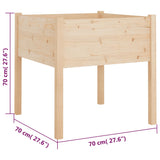 ZNTS Garden Planter 70x70x70 cm Solid Pinewood 810809