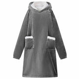 Blanket Hoodie Dark Grey M Fleece and Flannel 42017189