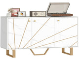 Sideboard Storage Cabinet, Modern Storage Cupboard with Adjustable Shelves and Metal Legs for Living T3398P424860