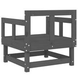 Garden Chairs 2 pcs Grey Solid Wood Pine 825389