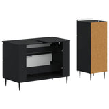 2 Piece Bathroom Cabinet Set ZWOLLE Black Engineered Wood 3417676