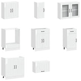 8 Piece Kitchen Cabinet Set "Lucca" High Gloss White Engineered Wood 3314833