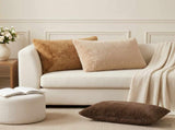 Cushion Cover 6 pcs HEERLEN Taupe 50 x 80 cm Faux Rabbit Fur 912166